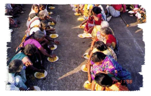 Widow food distribution